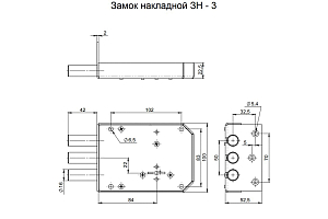 Замок накладной ЗН-3*3  #223805